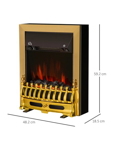 HOMCOM Electric Fireplace LED Light Complete Fire Place Heating Indoor Heater Coal Burning Flame Effect Heat 2000W Max 820-042 - pic 107731 | FastDaddyshop