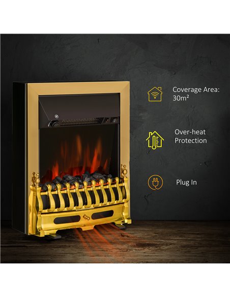 HOMCOM Electric Fireplace LED Light Complete Fire Place Heating Indoor Heater Coal Burning Flame Effect Heat 2000W Max 820-042 - pic 107733 | FastDaddyshop