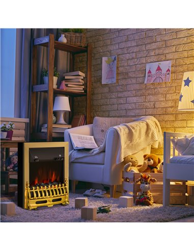 HOMCOM Electric Fireplace LED Light Complete Fire Place Heating Indoor Heater Coal Burning Flame Effect Heat 2000W Max 820-042