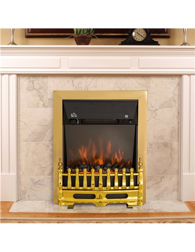 HOMCOM Electric Fireplace LED Light Complete Fire Place Heating Indoor Heater Coal Burning Flame Effect Heat 2000W Max 820-042