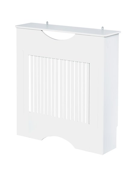 HOMCOM Painted MDF Radiator Cover Heater Cabinet Modern Slatted Home Furniture Living Room Bedroom Worktop White 82H x 78W x 19D - pic 107747 | FastDaddyshop