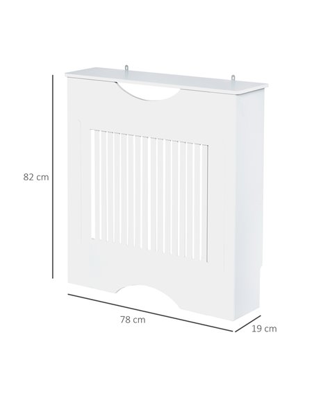 HOMCOM Painted MDF Radiator Cover Heater Cabinet Modern Slatted Home Furniture Living Room Bedroom Worktop White 82H x 78W x 19D - pic 107749 | FastDaddyshop