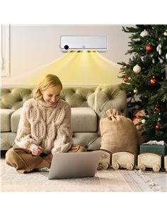 HOMCOM Wall Downflow Heater 2 Heat and Fan 1000W/2000W, Electric Space Heater with Timer Remote Oscillating, for Bedroom Home Of 2