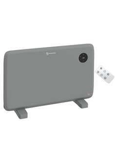 HOMCOM 1200W Electric Convector Heater, Freestanding or Wall Mounted, Space Heater with Adjustable Thermostat, Timer, Grey 820-3