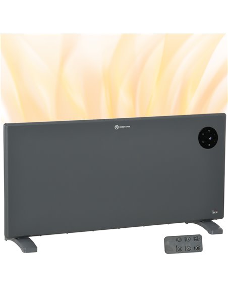 HOMCOM 2000W Electric Convector Heater, Freestanding or Wall Mounted, Space Heater with Adjustable Thermostat, Timer, Grey 820-3 - pic 107855 | FastDaddyshop