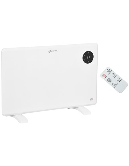 HOMCOM 1200W Electric Convector Heater, Freestanding or Wall Mounted, Space Heater with Adjustable Thermostat, Timer, White 820- - pic 107864 | FastDaddyshop