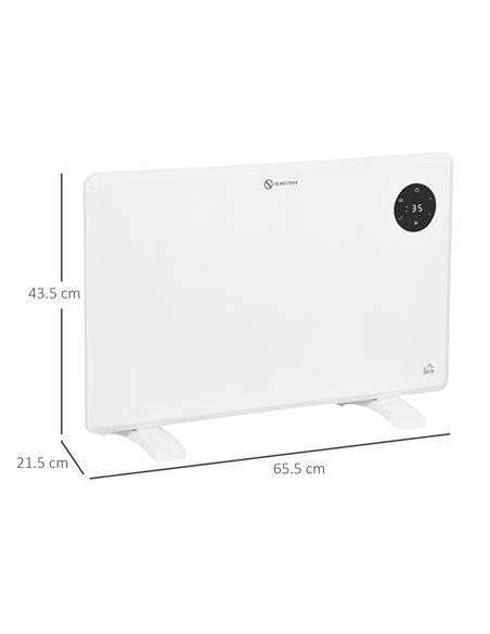 HOMCOM 1200W Electric Convector Heater, Freestanding or Wall Mounted, Space Heater with Adjustable Thermostat, Timer, White 820- - pic 107866 | FastDaddyshop