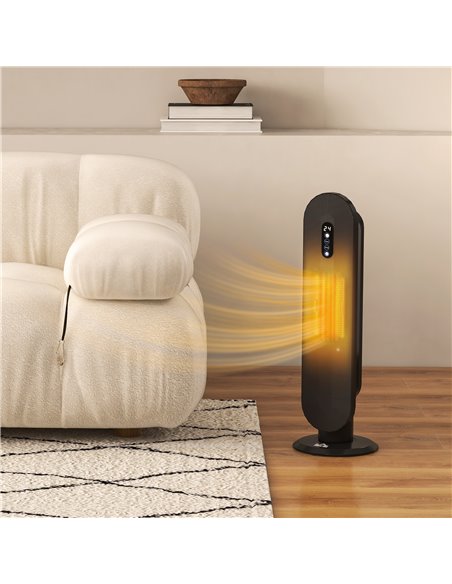 HOMCOM 45° Oscillating Ceramic Space Heater, with Remote - Black 820-281V70BK - pic 107892 | FastDaddyshop