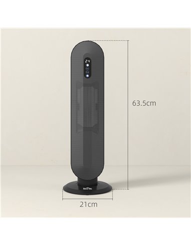 HOMCOM 45° Oscillating Ceramic Space Heater, with Remote - Black 820-281V70BK