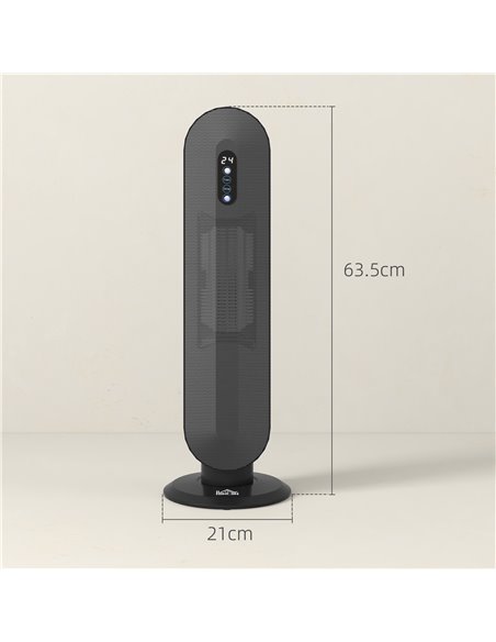 HOMCOM 45° Oscillating Ceramic Space Heater, with Remote - Black 820-281V70BK - pic 107893 | FastDaddyshop