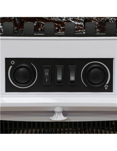 HOMCOM 1kW-2kW Vintage Electric Fireplace Heater - White 820-428V70WT