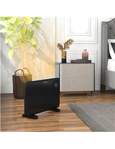 HOMCOM 1.2kW Freestand/On-Wall Electric Convector Heater, with Adjustable Thermostat - Black 820-352V70BK 2
