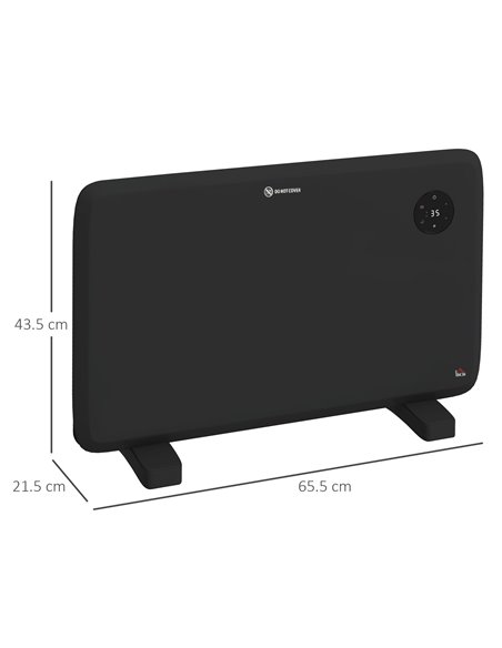 HOMCOM 1.2kW Freestand/On-Wall Electric Convector Heater, with Adjustable Thermostat - Black 820-352V70BK - pic 107911 | FastDaddyshop