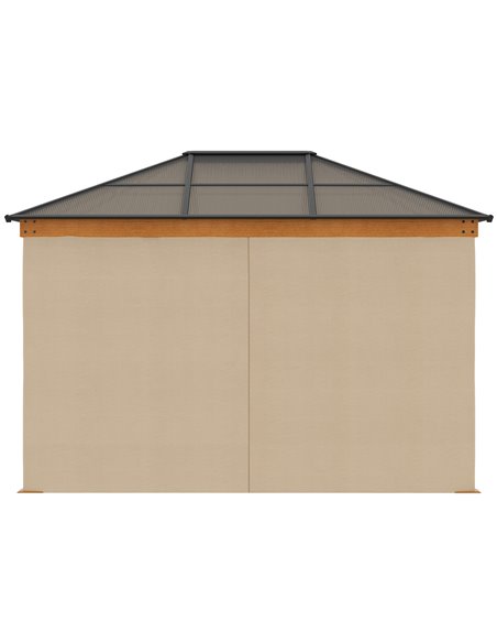 Outsunny 3 x 3.6 m Hardtop Gazebo Canopy with Polycarbonate Roof, Aluminium and Steel Frame, Nettings and Sidewalls for Garden,  - pic 10792 | FastDaddyshop