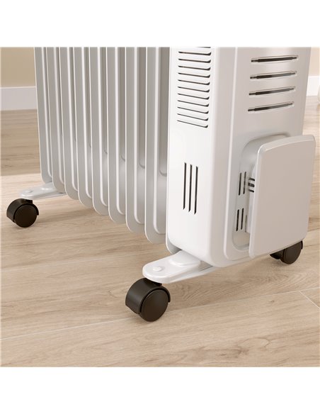 HOMCOM 2000W Quiet Oil Filled Radiator, 9 Fin Energy Efficient Portable Electric Heater with 3 Heat Settings, Adjustable Thermos - pic 107926 | FastDaddyshop