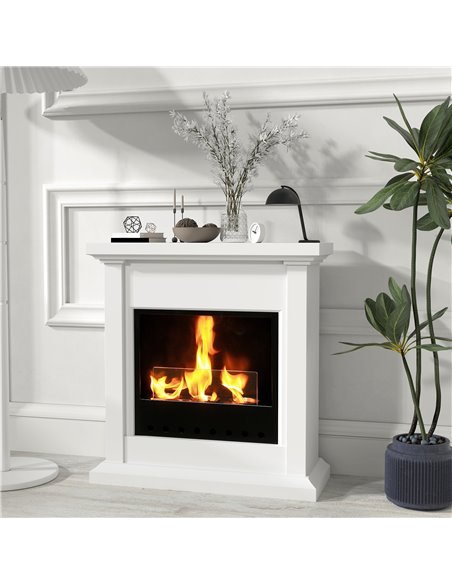 HOMCOM Bioethanol Fire Heater, with Mantelpiece - White 820-399V00WT - pic 107943 | FastDaddyshop