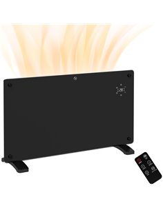 HOMCOM Electric Heater Wifi Smart App, 1500W Glass Panel Heater Radiator, Freestanding or Wall Mounted Convector Space Heater wi
