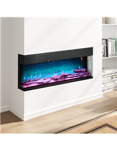 HOMCOM 1800W 15-40℃ Adjustable Flame Glass Panel Convector Heater, 127cm 820-425V70BK 2