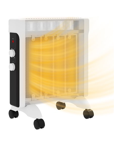 HOMCOM 2kW Electric Heater, 10-45℃ Temperature - White 820-415V70WT - pic 107990 | FastDaddyshop