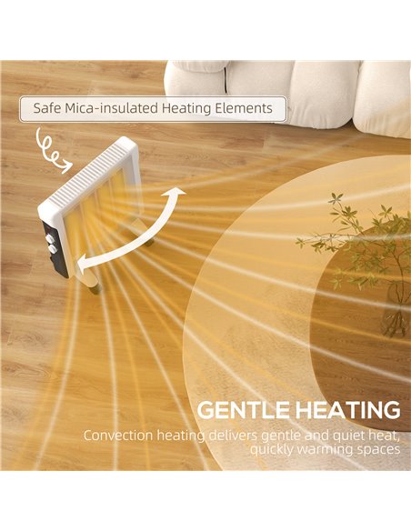 HOMCOM 2kW Electric Heater, 10-45℃ Temperature - White 820-415V70WT - pic 107993 | FastDaddyshop