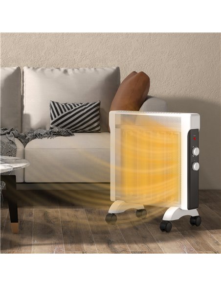 HOMCOM 2kW Electric Heater, 10-45℃ Temperature - White 820-415V70WT - pic 107996 | FastDaddyshop