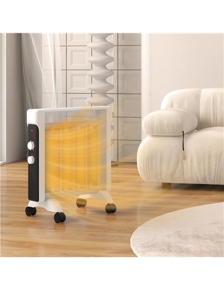 HOMCOM 2kW Electric Heater, 10-45℃ Temperature - White 820-415V70WT - pic 107997 | FastDaddyshop