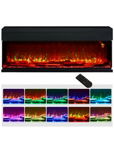 HOMCOM 1800W 15-40℃ Adjustable Flame Glass Panel Convector Heater, 152cm 820-425V71BK