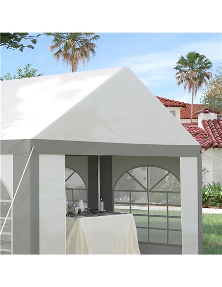 Outsunny 6 x 4m Galvanised Party Tent, Marquee Gazebo with Sides, Six Windows and Double Doors, for Parties, Wedding and Events, - pic 10800 | FastDaddyshop