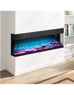HOMCOM 1800W 15-40℃ Adjustable Flame Glass Panel Convector Heater, 152cm 820-425V71BK 2