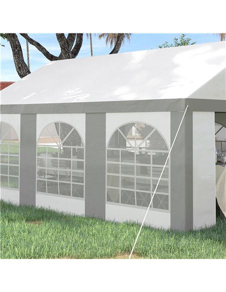 Outsunny 6 x 4m Galvanised Party Tent, Marquee Gazebo with Sides, Six Windows and Double Doors, for Parties, Wedding and Events, - pic 10801 | FastDaddyshop