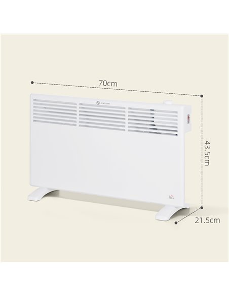 HOMCOM 1500W Convector Heater - White 820-420V70WT - pic 108010 | FastDaddyshop
