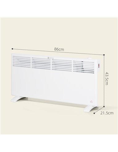 HOMCOM 2000W Convector Heater - White 820-420V71WT