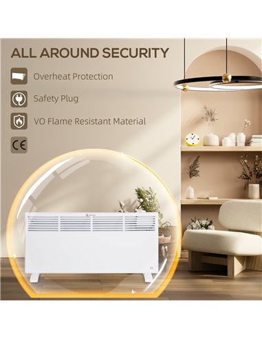HOMCOM 2000W Convector Heater - White 820-420V71WT