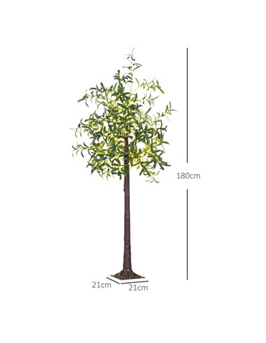 HOMCOM 300 LED Light Decorative Artificial Olive Tree - Green 830-911V70GN