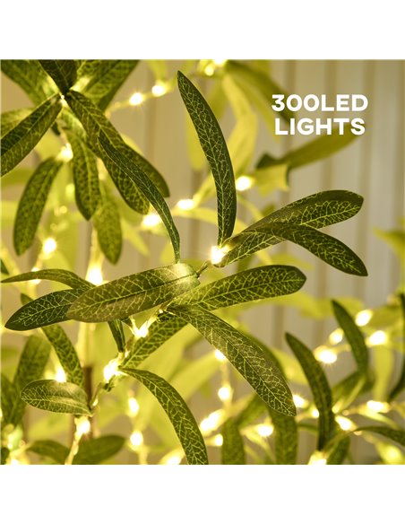 HOMCOM 300 LED Light Decorative Artificial Olive Tree - Green 830-911V70GN - pic 108056 | FastDaddyshop