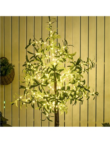 HOMCOM 300 LED Light Decorative Artificial Olive Tree - Green 830-911V70GN