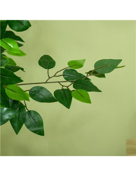 HOMCOM 150cm Artificial Tree, Indoor Outdoor Fake Ficus with Pot for Home Office Living Room Decor 830-799V00GN - pic 108070 | FastDaddyshop