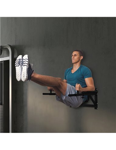 HOMCOM Wall Mounted Dip Station Knee Leg Raise Chin Up Pull Up Rack Home Gym Fitness Exercise Workout Bars New B1-0121