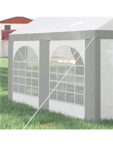 Outsunny 4 x 4m Galvanised Party Tent, Marquee Gazebo with Sides, Four Windows and Double Doors, for Parties, Wedding and Events - pic 10809 | FastDaddyshop