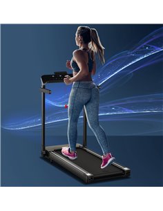 HOMCOM Folding Treadmill, 1.85HP Installation-Free Walking Jogging Running Machine, 12KM/H with 12 Pre-Programs and LED Display  2