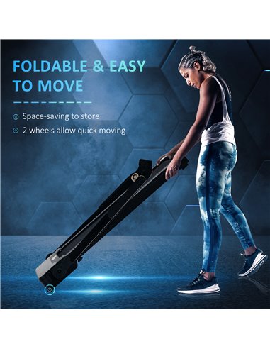 HOMCOM Folding Treadmill, 1.85HP Installation-Free Walking Jogging Running Machine, 12KM/H with 12 Pre-Programs and LED Display 