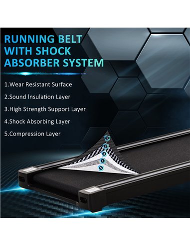 HOMCOM Folding Treadmill, 1.85HP Installation-Free Walking Jogging Running Machine, 12KM/H with 12 Pre-Programs and LED Display 