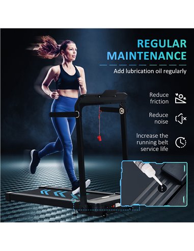 HOMCOM Folding Treadmill, 1.85HP Installation-Free Walking Jogging Running Machine, 12KM/H with 12 Pre-Programs and LED Display 