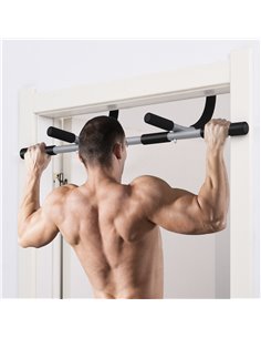 HOMCOM Pull-Up Bar for Doorway, Home Fitness Door Horizontal Bar Push up Bar for Indoor Gym Upper Body Workout, Grey A91-103 2