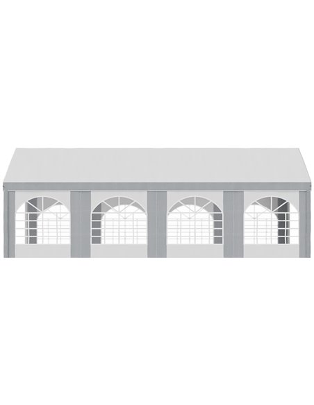 Outsunny 8 x 4m Galvanised Party Tent, Marquee Gazebo with Sides, Eight Windows and Double Doors, for Parties, Wedding and Event - pic 10816 | FastDaddyshop