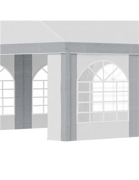 Outsunny 8 x 4m Galvanised Party Tent, Marquee Gazebo with Sides, Eight Windows and Double Doors, for Parties, Wedding and Event - pic 10817 | FastDaddyshop