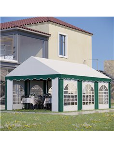 Outsunny 6 x 4m Garden Gazebo with Sides, Six Windows and Double Doors 2
