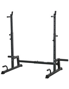 HOMCOM Multifunction Barbell Squat Rack Stand Heavy-Duty Strength Training Dumbbell Rack Adjustable Height Weight Lifting Bench 