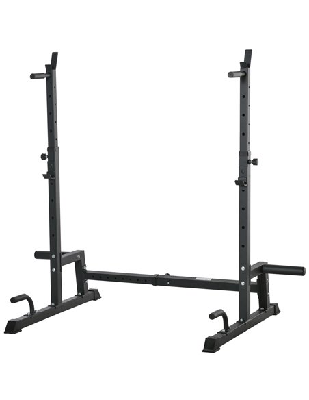 HOMCOM Multifunction Barbell Squat Rack Stand Heavy-Duty Strength Training Dumbbell Rack Adjustable Height Weight Lifting Bench  - pic 108233 | FastDaddyshop