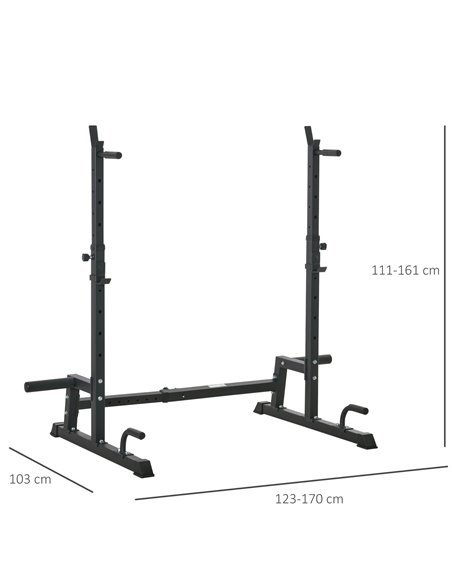 HOMCOM Multifunction Barbell Squat Rack Stand Heavy-Duty Strength Training Dumbbell Rack Adjustable Height Weight Lifting Bench  - pic 108235 | FastDaddyshop
